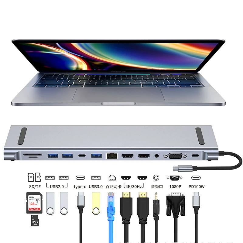 4 Hdmi Multi Monitor Video Card 4K - USB C 3.0 HUB Typ C