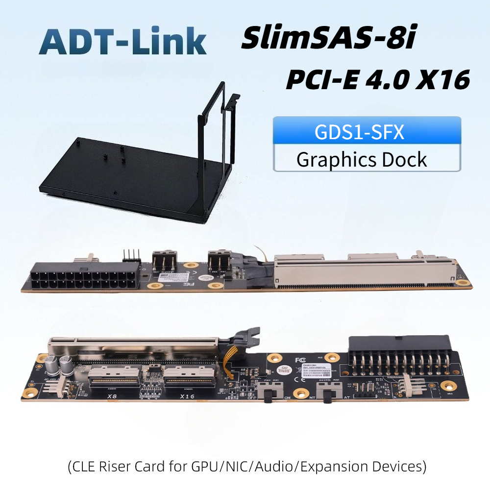 Oculink Egpu Dock Graphics Card - Dual SlimSAS 8i Grafik-GPU-Dock Externe Grafikkarte