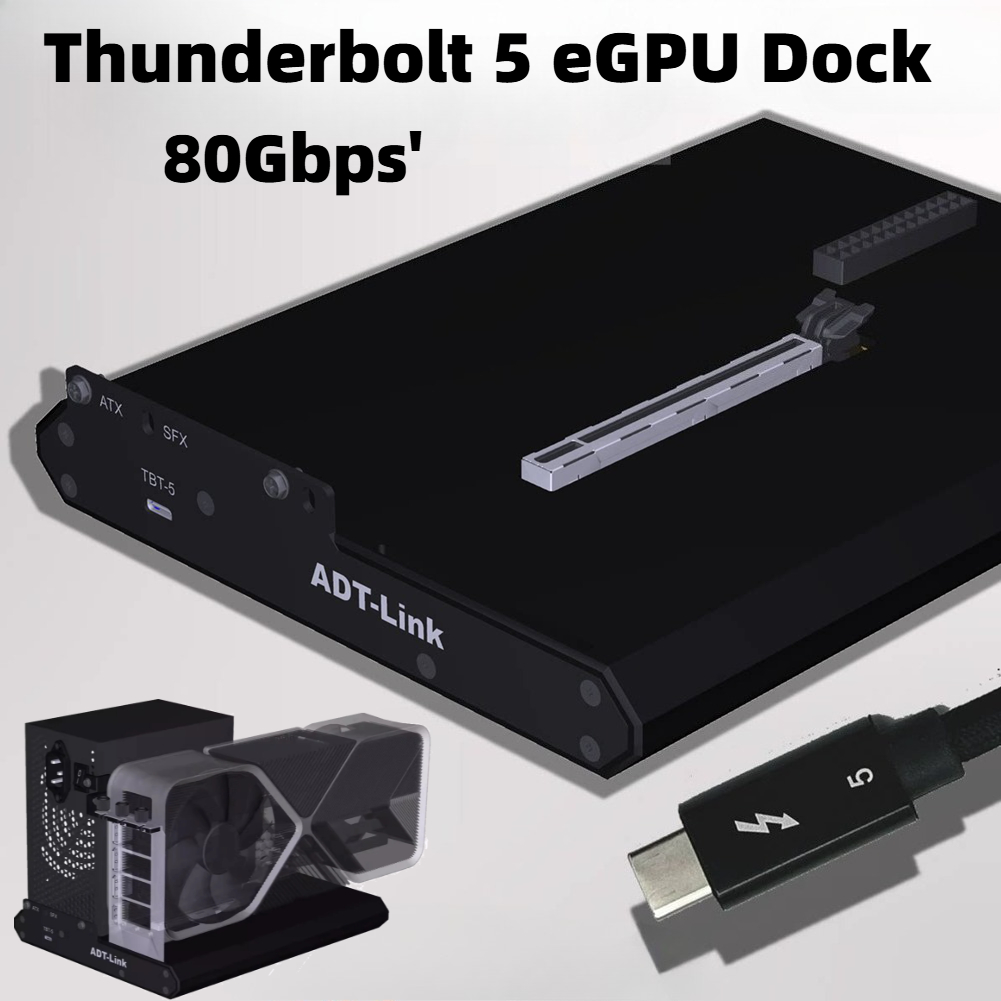 Thunderbolt 4 External Gpu Enclosure - ADT Thunderbolt-5/4/3 Externe GPU-Dockingstation 80Gbps PCIe